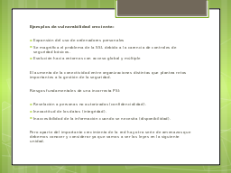 Ejemplos de vulnerabilidad creciente