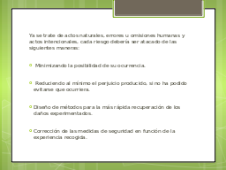 Maneras de atacar riesgos de seguridad
